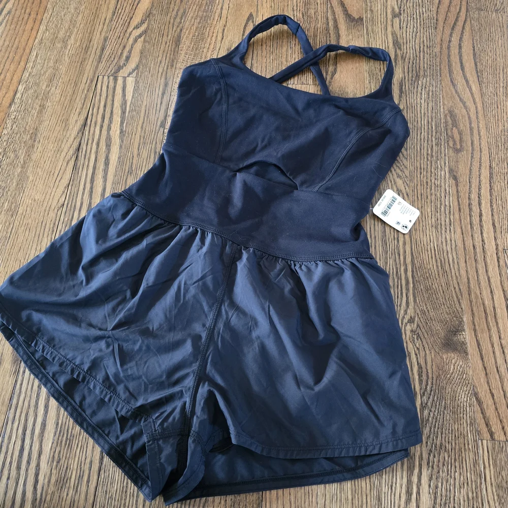 FP Movement by Free People Black Romper Athletic Shorts XS
